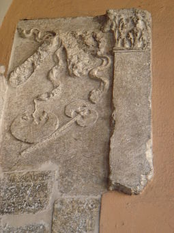 Roman axe in an ancient Roman relief in Brescia, Italy Brescia Monte pieta romani1 by Stefano Bolognini.JPG