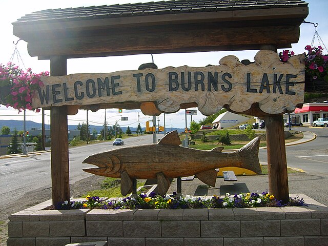 Eingangsschild nach Burns Lake