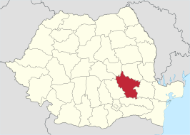 Locatie van district Buzău in Roemenië