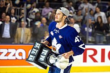 Engvall with the 2018 Calder Cup. CalderCup2018-106 (28157417797).jpg