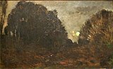 ドービニー Rising Moon in Barbizon,『バルビゾンに上る月』 c. 1850s