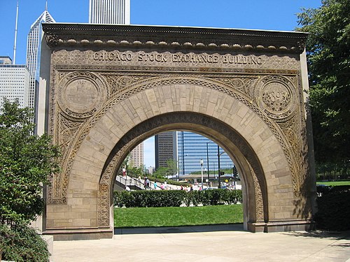Entrance from the 1893 Chicago Stock Exchange building, saved and reinstalled at The Art Institute of Chicago