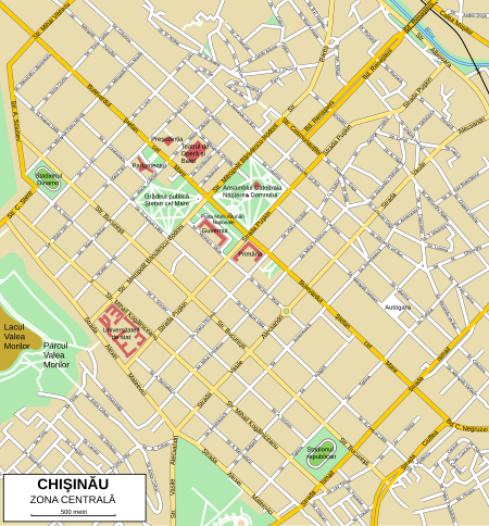 Harta centrului Chișinăului