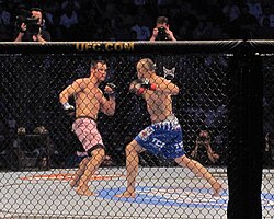 In his final UFC fight Chuck Liddell suffered his third consecutive knockout defeat to Rich Franklin at UFC 115 in Vancouver, British Columbia, Canada. Chuck Liddell vs. Rich Franklin UFC 115.jpg