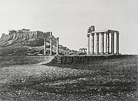 Gaspard-Pierre-Gustave Joly: Chrám Dia Olympského a Akropole, Atény, 1839, daguerrotypie