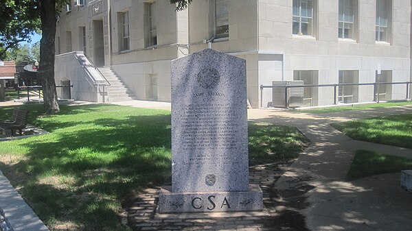 The Confederate States of America monument on the courthouse lawn in Eastland