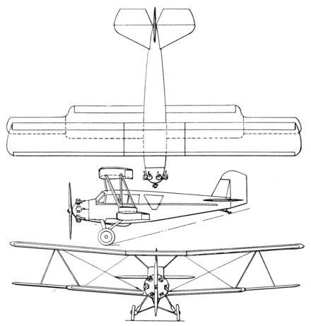 Curtiss Tanager 3-view drawing from Aero Digest February,1930
