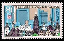 Deutsche Sonderbriefmarke „1200 Jahre Frankfurt am Main“ von 1994