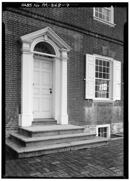 File:DETAIL VIEW OF ENTRANCE FRONTISPIECE - Rockford, Rock Ford Road (West Lampeter Township), Lancaster, Lancaster County, PA HABS PA,36-LANC.V,1-7.tif