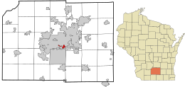 Location in Dane County and the state of Wisconsin.