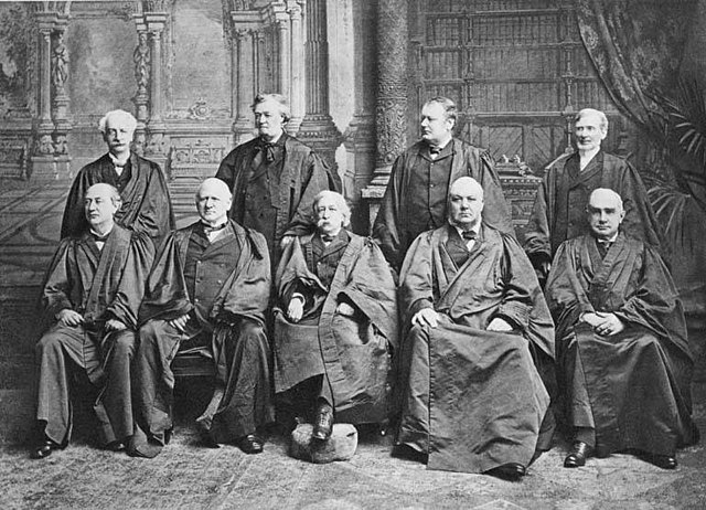 Supreme Court justices, 1899. Brewer is in the bottom row, first from the left.