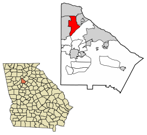 DeKalb County Georgia Incorporated and Unincorporated areas Chamblee Highlighted 1315172.svg