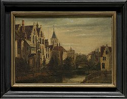 De Pottenmakersstraat, schilderij door Eduard Wallays (1813-1891) (Groeningemuseum).