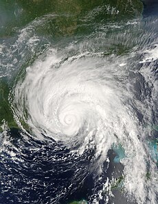 Satellite Image of Hurricane Dennis near landfall