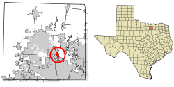 Location of Lake Dallas in Denton County, Texas