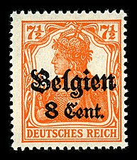German World War I occupation stamp for Belgium, 1914-18
