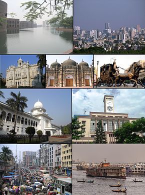 1. Джатійо-Санґшад-Бхабан 2. Фінансовий район Мотіджхіл 3. Палац Саду троянд 4. Мечеть Хан Мухаммед Мірідха 5. Рамна 6. Верховний суд Бангладешу 7. штаб-квартира RAJUK 8. центр міста Дакка