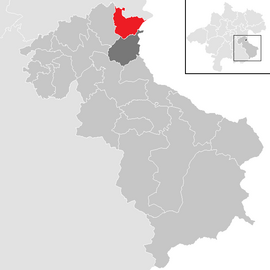 Poloha obce Dietach v okrese Steyr-vidiek (klikacia mapa)