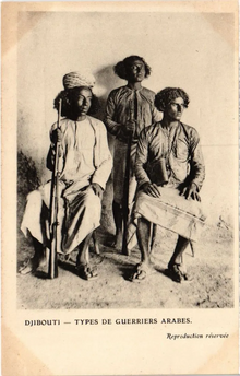Djiboutian Arab warriors in their traditional attire Djiboutian Arab Warriors.webp