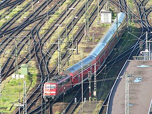 DB train entering Stuttgart station