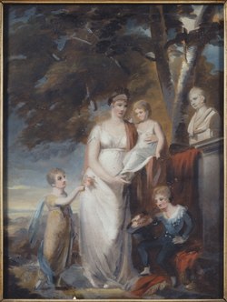 Drottning Fredrik(a?) med sina barn (Carl Fredrik von Breda) - Nationalmuseum - 40031.tif