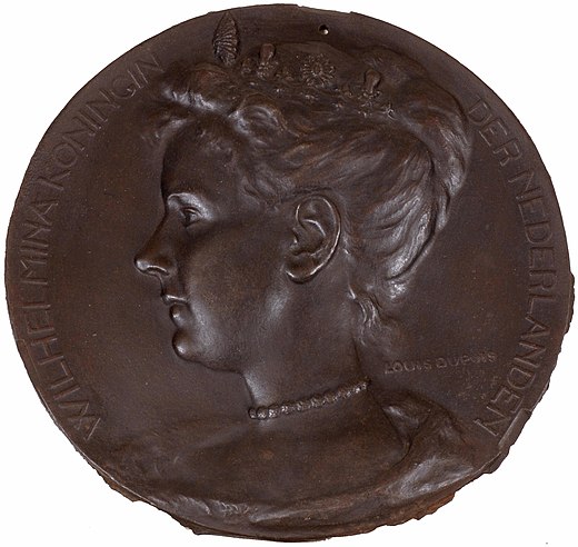 Medaille van Louis Dupuis met koningin Wilhelmina afgebeeld
