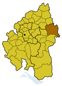 Location of the church district of Aalen within the Evangelical Church in Württemberg