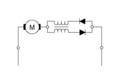 Vereinfachtes Schema der MZA Lokomotive, Electrotren Artikel 4001, für den Betrieb mit Gleichstrom.