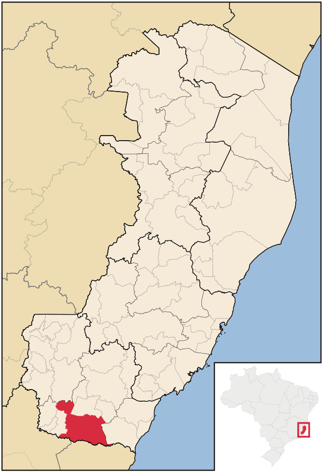 Localização de Mimoso do Sul no Espírito Santo