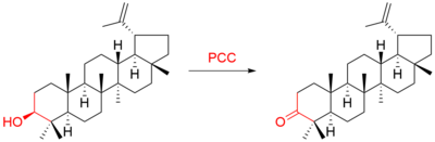 Ekzemplo de PCC-oksigenado de sekundara alkoholo