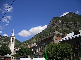 The church, school and surrounding buildings in La Condamine-Châtelard