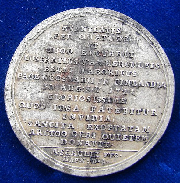 File:Fe- Medal 1721 Treaty of Nystad Peter the Great, Reverse.jpg