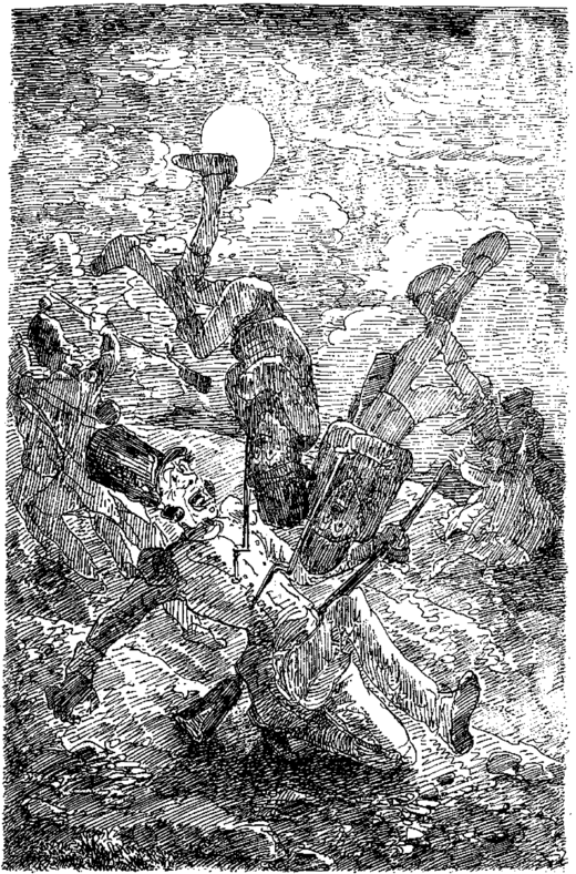 Le caporal de confiance tomba percé de deux coups de baïonnettes, dont l’un, transperçant les entrailles, lui fit pousser un horrible cri ; tandis que l’autre, traversant l’oreillette gauche, éteignait et le cri et la vie.