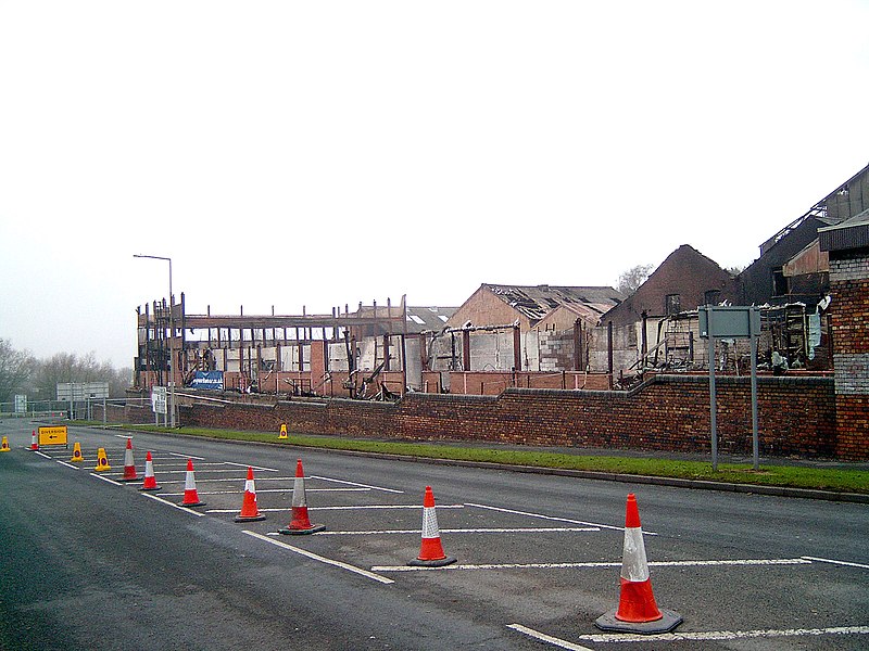 File:Fire Ravished former Lilleshall Factory at Snedshill, Oakengates - geograph.org.uk - 2028184.jpg