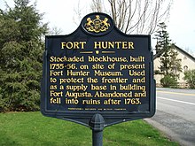 Historical marker on the site of Fort Hunter. Fort Hunter, Pennsylvania (5656723609).jpg