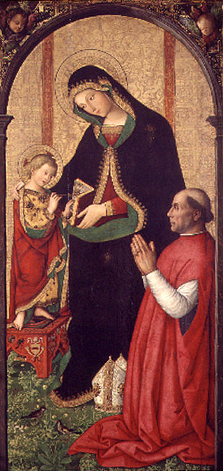 <i>Madonna and Child with a Bishop</i> Painting by Pinturicchio