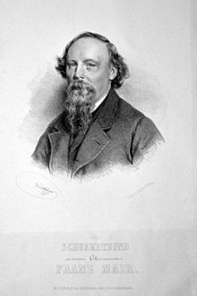 Franz Mair, Lithographie von Josef Kriehuber, 1871