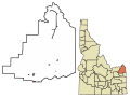 Thumbnail for File:Fremont County Idaho Incorporated and Unincorporated areas Teton Highlighted 1680380.svg