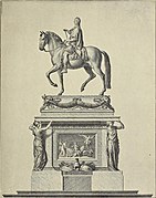 Конная статуя короля Людовика XV. Один из вариантов проекта. Гравюра 1900 г.