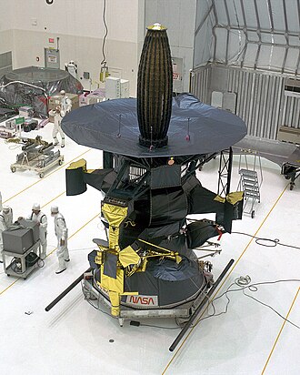 In the Vertical Processing Facility (VPF), Galileo is prepared for mating with the Inertial Upper Stage booster. Galileo Preparations - GPN-2000-000672.jpg