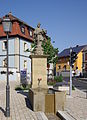 Geiselwind, Marktbrunnen mit Figur des hl. Nepomuk used on 4 pages in 3 wikis