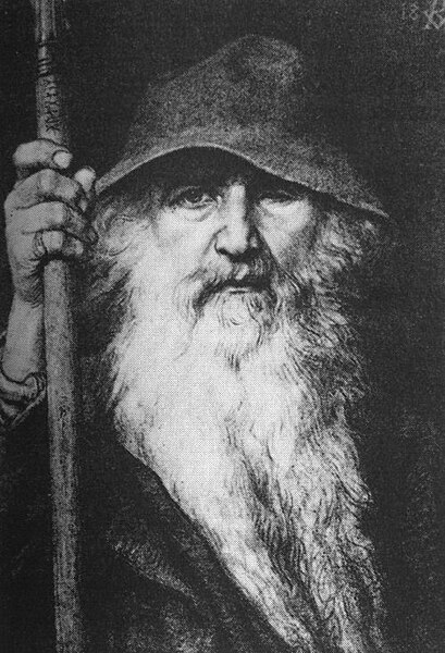 صورة:Georg von Rosen - Oden som vandringsman, 1886 (Odin, the Wanderer).jpg
