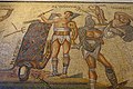 Gladiators, fragment, Roman, 300-400 AD, marble and limestone mosaic - Galleria Borghese - Rome, Italy - DSC04925.jpg