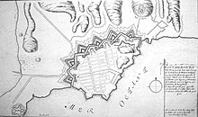Lithographischer Druck von Göteborg aus dem Jahr 1705