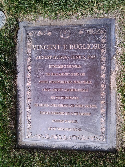 Bugliosi grave at Forest Lawn Memorial Park in Glendale, California