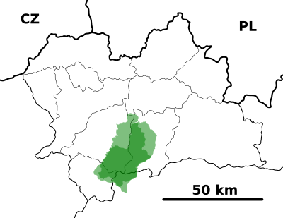 Greater Fatra National Park - location map in Žilina Region.svg