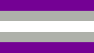 The graysexual pride flag, in which the gradations of gray represent intermediate sexuality