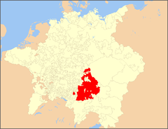 Kurfurstendömet Bayerns utsträckning, 1648.