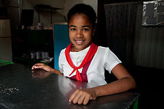 A schoolgirl. Havana (La Habana), Cuba