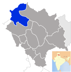 Location of Chamba district in Himachal Pradesh